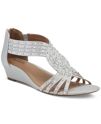 Style & Co Women's Ginifur Embellished Strappy Wedge Sandals, Created for Macy's