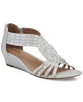 Style & Co Women's Ginifur Embellished Strappy Wedge Sandals, Created for Macy's