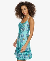 Siena Women's Halter-Neck Floral-Print Ruffled-Hem Dress