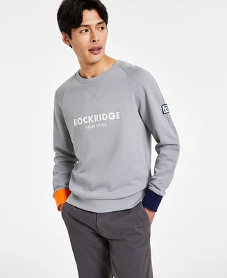 Rockridge Men's Cotton Colorblocked-Cuff Logo Sweatshirt