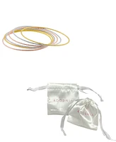 Adornia 14K Gold-Plated Tri-Color Skinny 7-Piece Bangle Set