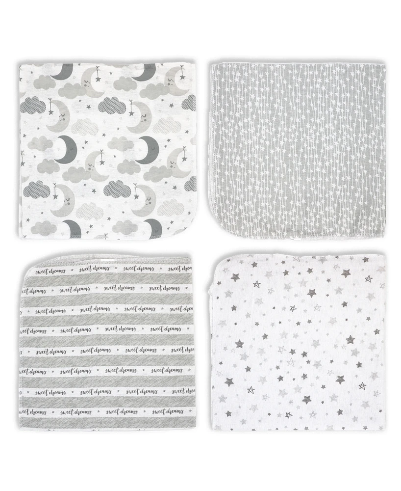 Tendertyme Baby Boys or Girls Sweet Dreams Receiving Blankets, Pack of 4
