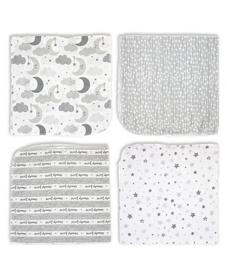 Tendertyme Baby Boys or Girls Sweet Dreams Receiving Blankets, Pack of 4