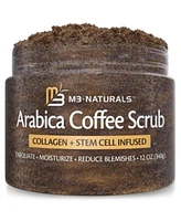 M3 Naturals Brown Sugar Body Scrub With Collagen Stem Cell Exfoliating Body Scrubber Face Cleanser Fight Skin Care Appearance Cellulite Fine Line Stretch Mark Spider Veins 12 Oz