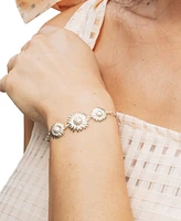 Sterling Forever Gold-Tone or Silver-Tone Sunflower Solaris Bracelet