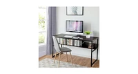 55-Inch Computer Desk Writing Table Workstation Home Office with Bookshelf