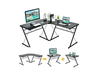 59 Inches L-Shaped Corner Desk Computer Table for Home Office Study Workstation