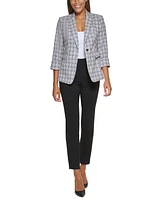 Dkny Petite Plaid One-Button Blazer