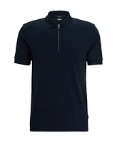 Boss by Hugo Men's Zip Neck Slim-Fit Polo Shirt