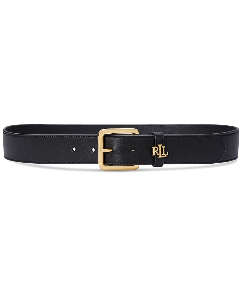 Lauren Ralph Women's Logo-Keeper Leather Belt