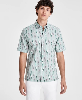 Alfani Men's Nightfall Regular-Fit Geo-Print Button-Down Shirt, Created for Macy's