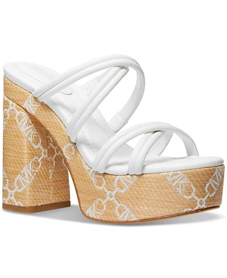 Michael Kors Corrine Slip On Strappy Espadrille Platform Sandals