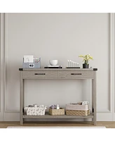 Caromio Gaomon Console Table with 2 Drawers, Farmhouse Entryway Storage Shelf, Accent Wood Sofa for Living Room, Hallway, Foyer
