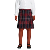 Lands' End Big Girls School Uniform Plaid Box Pleat Skirt Top of the Knee