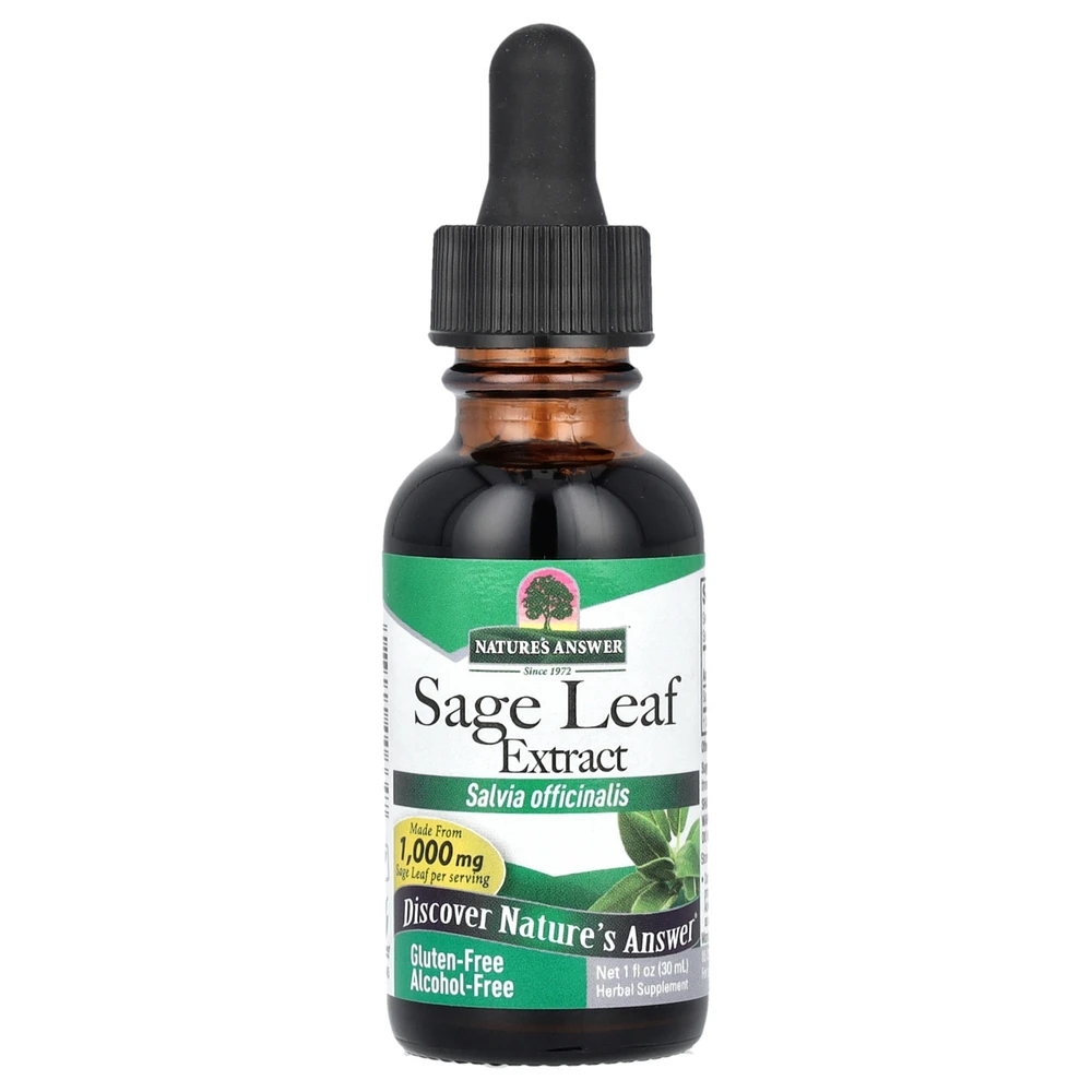 Nature's Answer Sage Leaf Extract Alcohol-Free 1 000 mg - 1 fl oz (30 ml) - Assorted Pre