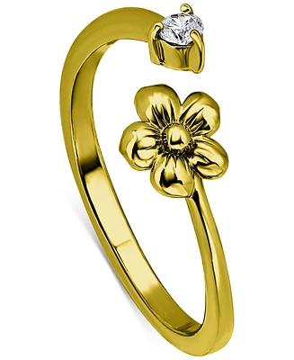 Giani Bernini Cubic Zirconia Flower Bypass Toe Ring, Created for Macy's