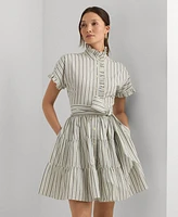 Lauren Ralph Lauren Women's Striped Cotton Broadcloth Shirtdress