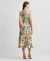 Lauren Ralph Women's Floral Stretch Cotton Midi Dress