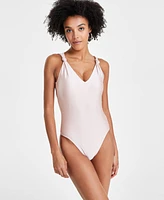 Bar Iii Women's Knotted-Strap Thong-Back Bodysuit, Created for Macy's