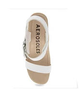 Aerosoles Women's Meyer Open Toe Buckle Strap Wedge Sandals