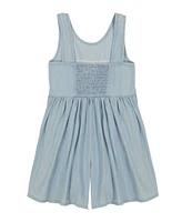 Calvin Klein Little Girls Lightweight Denim Wide Leg Romper