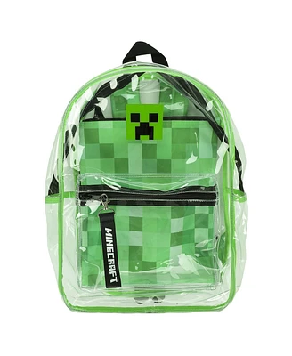 Minecraft 17" Clear Plastic Backpack with Removable Laptop Pocket