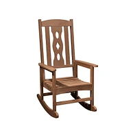 PolyTEAK Carved Back Rocking Chair for Porch, Deck, Patio, & Fire Pit