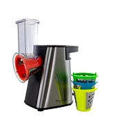 Megachef 4 in 1 Stainless Steel Electric Salad Maker, Salad Shooter, Shredder, Slicer, Chopper and Shooter