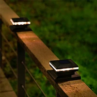 Maggift 6-Pack Solar Post Cap Lights Outdoor Halloween Christmas Decor