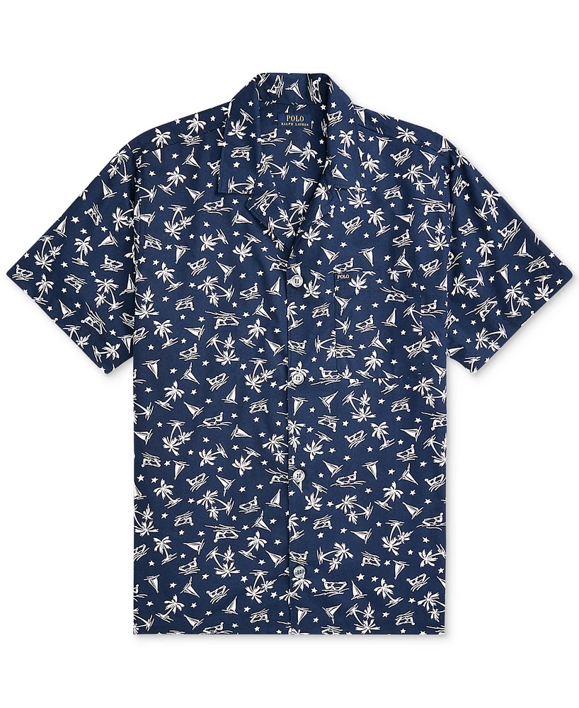 Polo Ralph Lauren Men's Cotton Notched-Collar Pajama Shirt