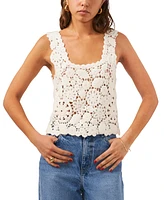 1.state Women's Crochet Scoop Neck Sleeveless Top