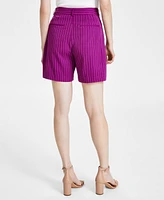 Tahari Asl Women's Pleated Pinstripe Shorts