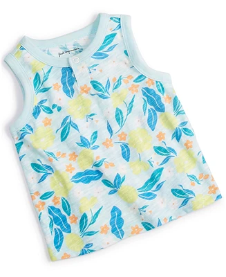 First Impressions Baby Boys Elegant Tropical Floral-Print Henley Tank Top, Created for Macy's