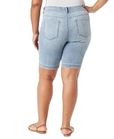 Gloria Vanderbilt Plus Shape Effect Pull-On Denim Bermuda Shorts