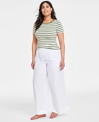 On 34th Women's Linen-Blend High-Rise Wide-Leg Pants, Created for Macy's