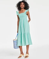 On 34th Women's Cotton Smocked Midi Dress