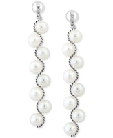 Effy Freshwater Pearl Linear Drop Earrings in Sterling Silver