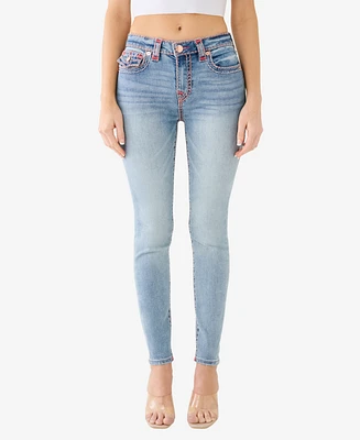 True Religion Women's Jennie Flap Super T Skinny Jeans