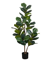 Monarch Specialties 49" Indoor Artificial Floor Fiddle Tree with Black Pot