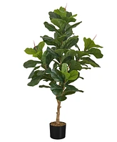 Monarch Specialties 47" Indoor Artificial Floor Fiddle Tree with Black Pot