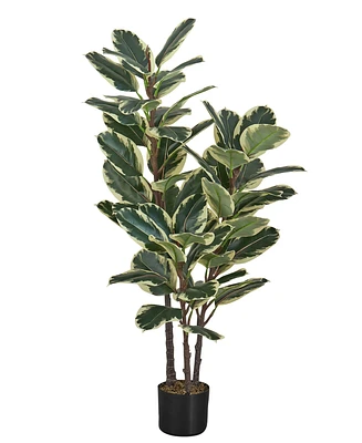 Monarch Specialties 47" Indoor Artificial Floor Oak Tree with Black Pot