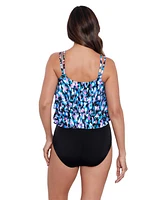 ShapeSolver by Penbrooke Women's Triple Tier Fauxkini One-Piece Swimsuit