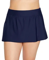 ShapeSolver by Penbrooke Plus Side Zipper Pocket Swim Skort