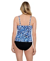 ShapeSolver by Penbrooke Women's Crossover Tankini Swimsuit Top