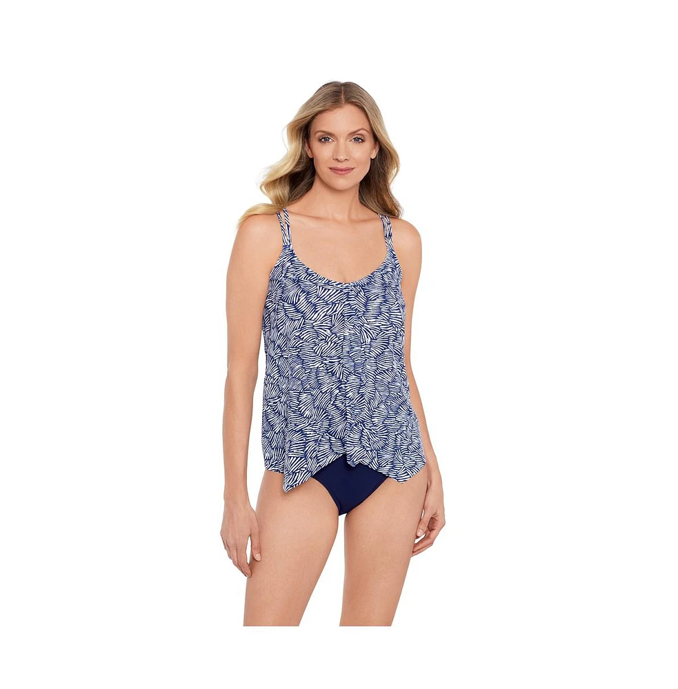 ShapeSolver by Penbrooke Women's Handkerchief Hem Tankini Swimsuit Top