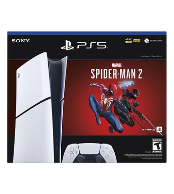 Sony PlayStation 5 Slim Console Digital Edition – Marvel's Spider-Man 2 Bundle (Full Game Download Included)