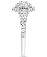 Diamond Halo Cluster Engagement Ring (1 ct. t.w.) in 14k White Gold