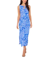 Msk Petite Three-Ring Printed Sleeveless Maxi Dress