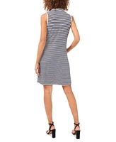 Msk Petite Striped Sleeveless Polo Dress