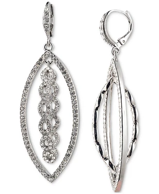 Givenchy Silver-Tone Pave Orbital Drop Earrings